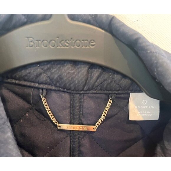 Chico’s Women’s Quilted Lightweight Navy Blue Jacket Size 0 4/6 Small Preppy - Picture 3 of 14